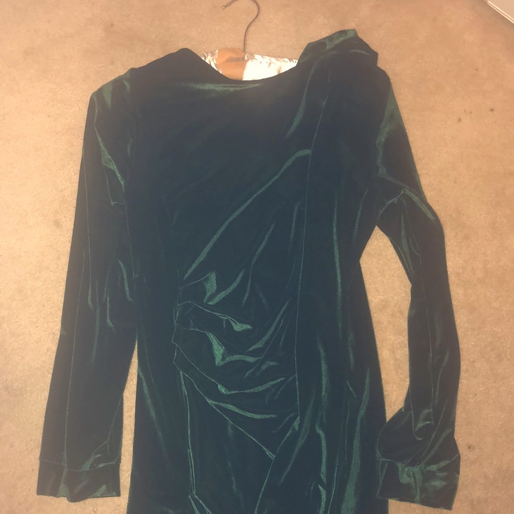 Velvety dark green dress